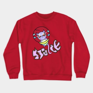 space cat angry purple kitten Crewneck Sweatshirt